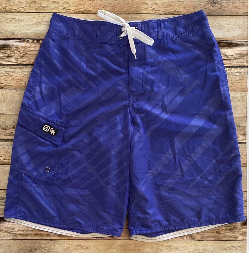 Supreme Mens Size 30 Blue Geometric Print Swim Trunk Board Shorts